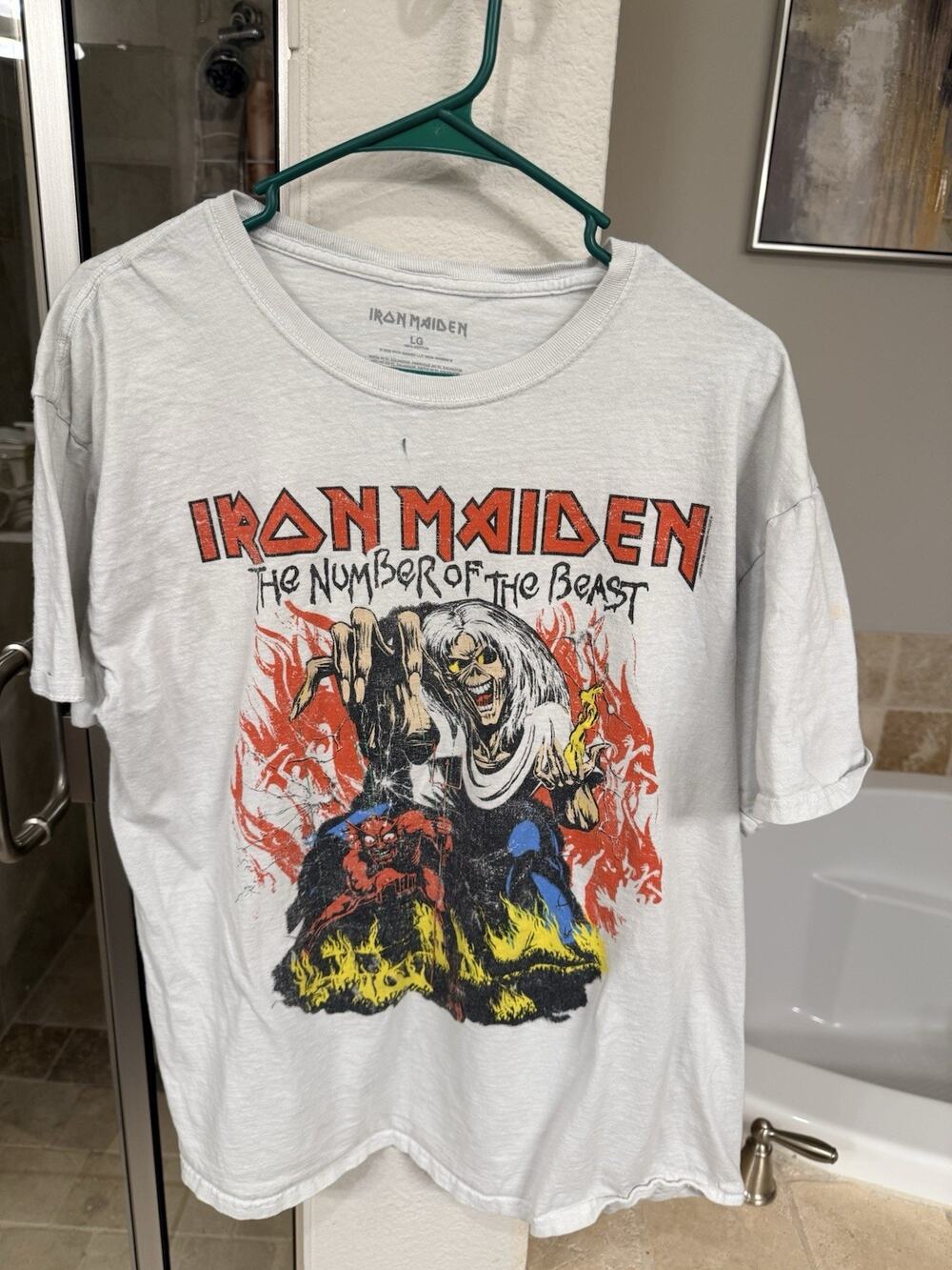 5 Vintage Rock Band T Shirts Maiden Van Halen Judas Priest Elvis ZZ Top L & XL